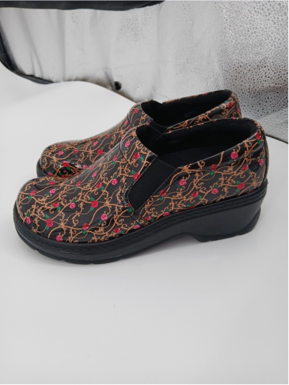 Klogs Naples Rose Glamour Womens Shoes Size 9 Nurse Work Slip Resistant Floral